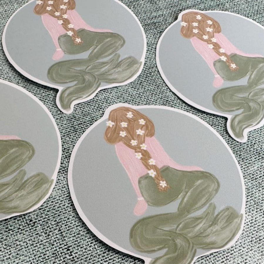 Mermaid 'Blossom' Water Resistant Vinyl Sticker