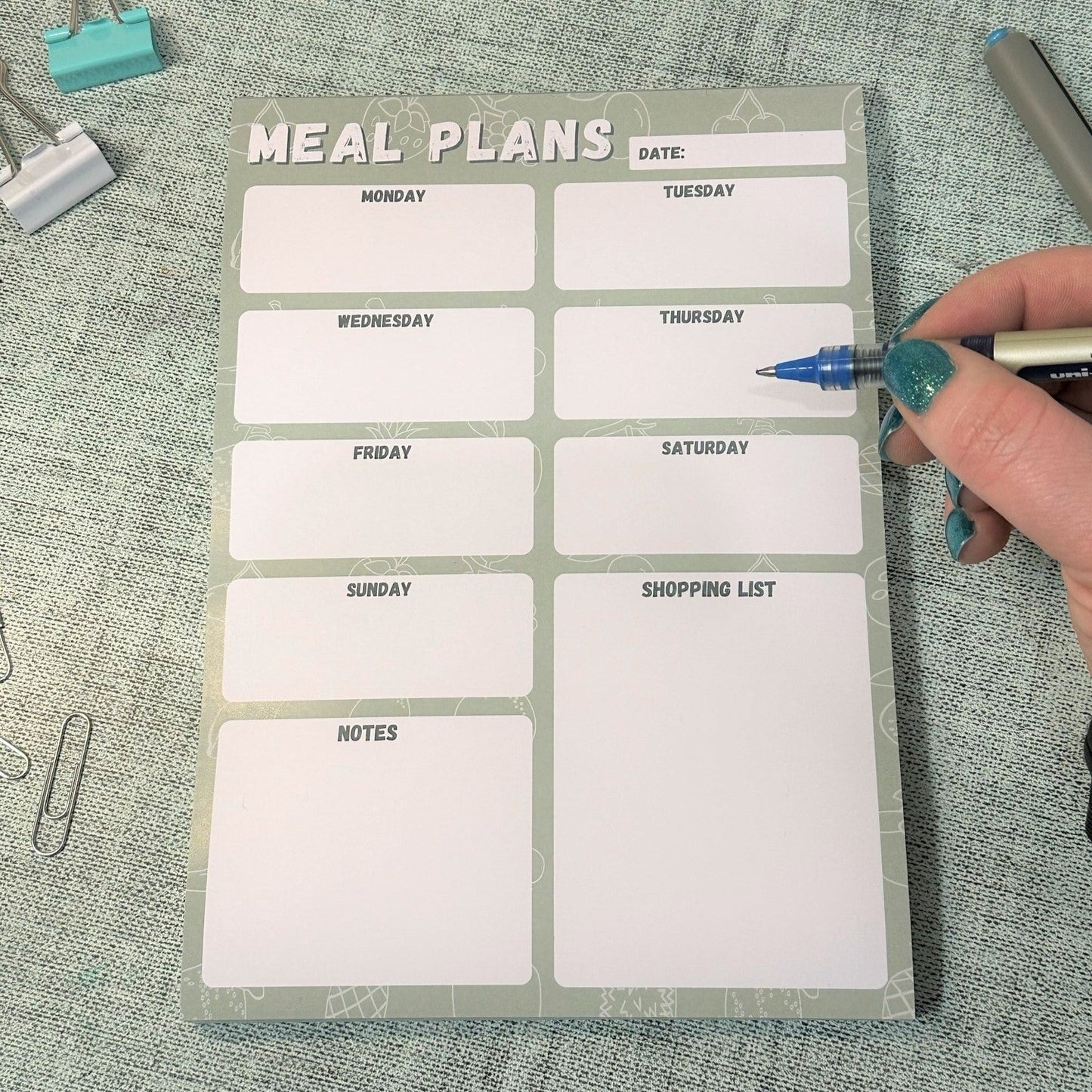 Meal Planner A5 Notepad | 50 Tear off meal plan sheets