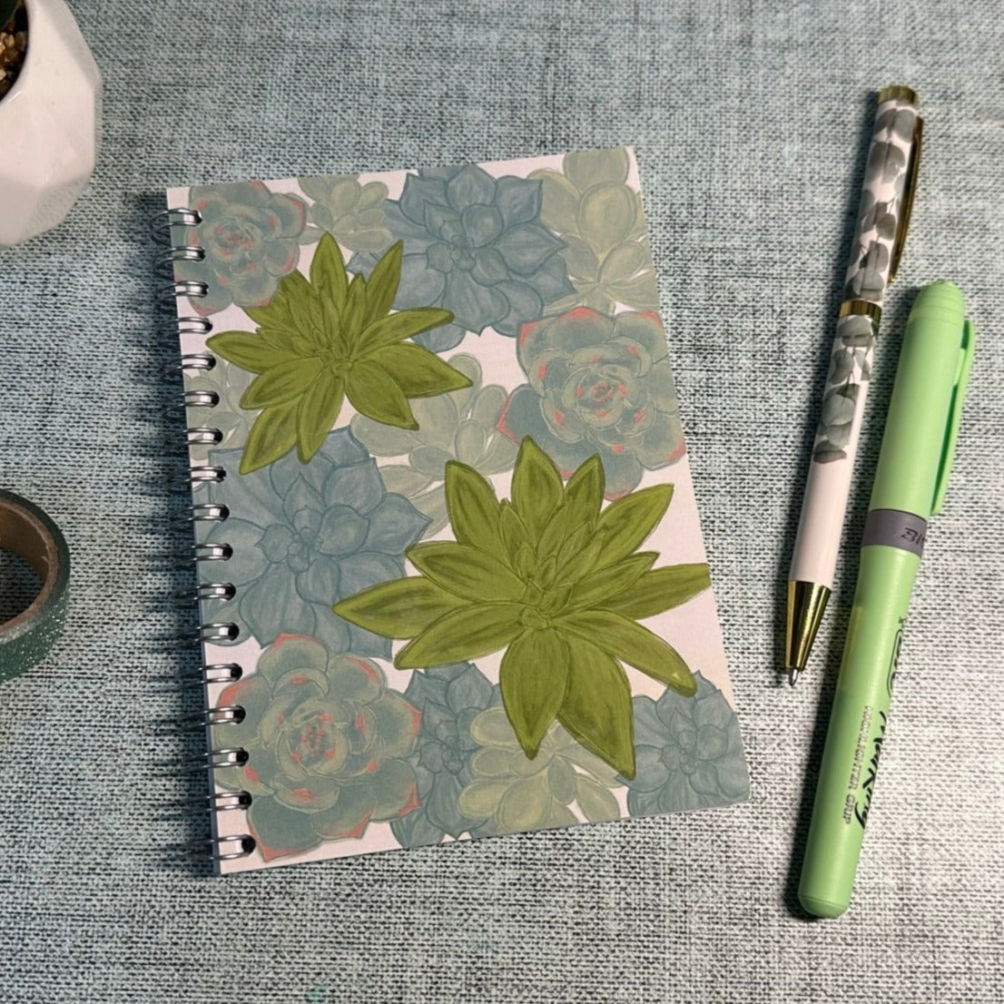 Succulents A6 Wire Bound Notebook