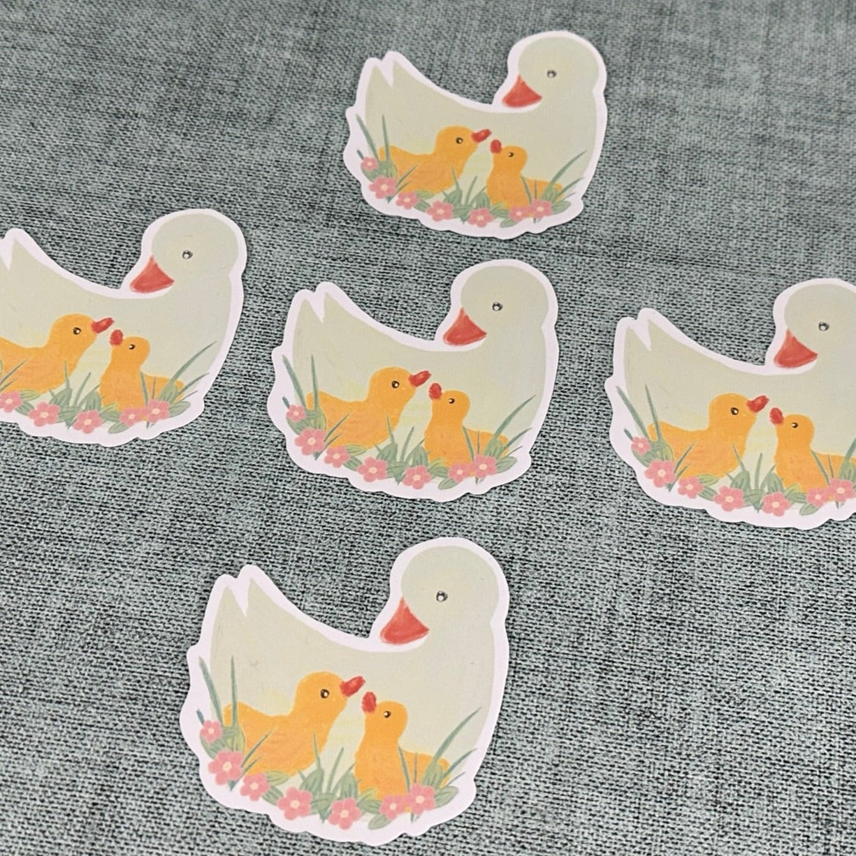 Duck and Ducklings Waterproof Vinyl Sticker