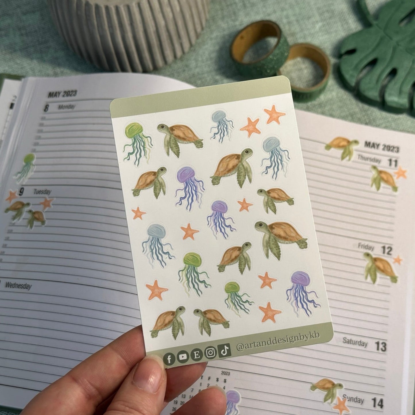 Under the sea Mini Sticker Sheet | Planner Stickers with a sea creatures theme