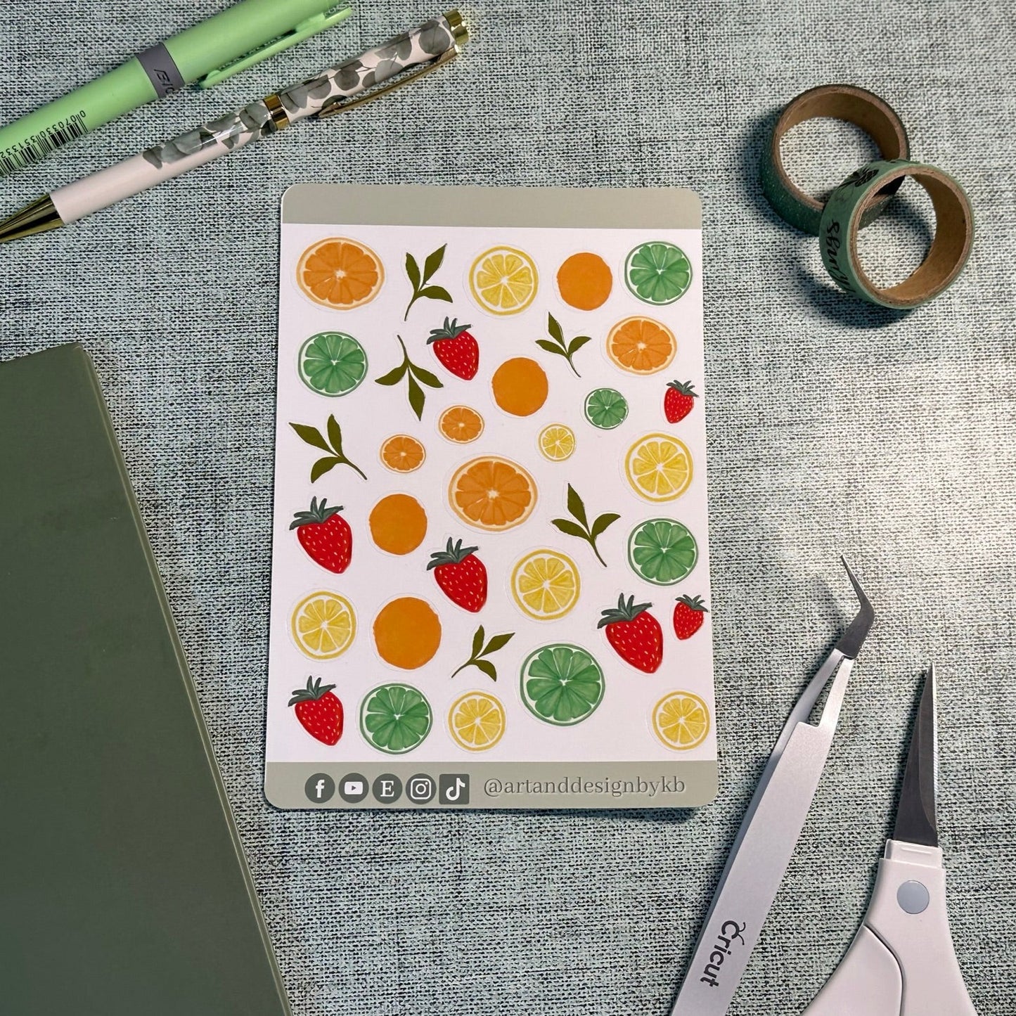 Feeling Fruity Sticker Sheet | Planner Stickers with a fruit theme