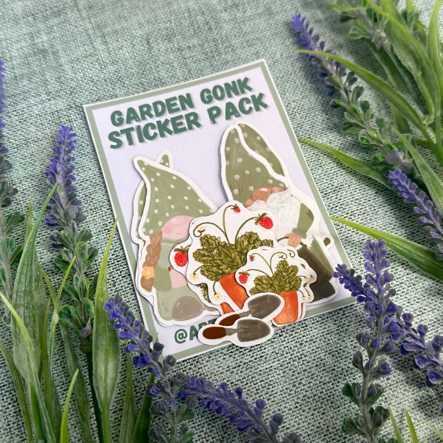 Garden Gonks & Strawberry Plants Die Cut Sticker Pack (10pc)