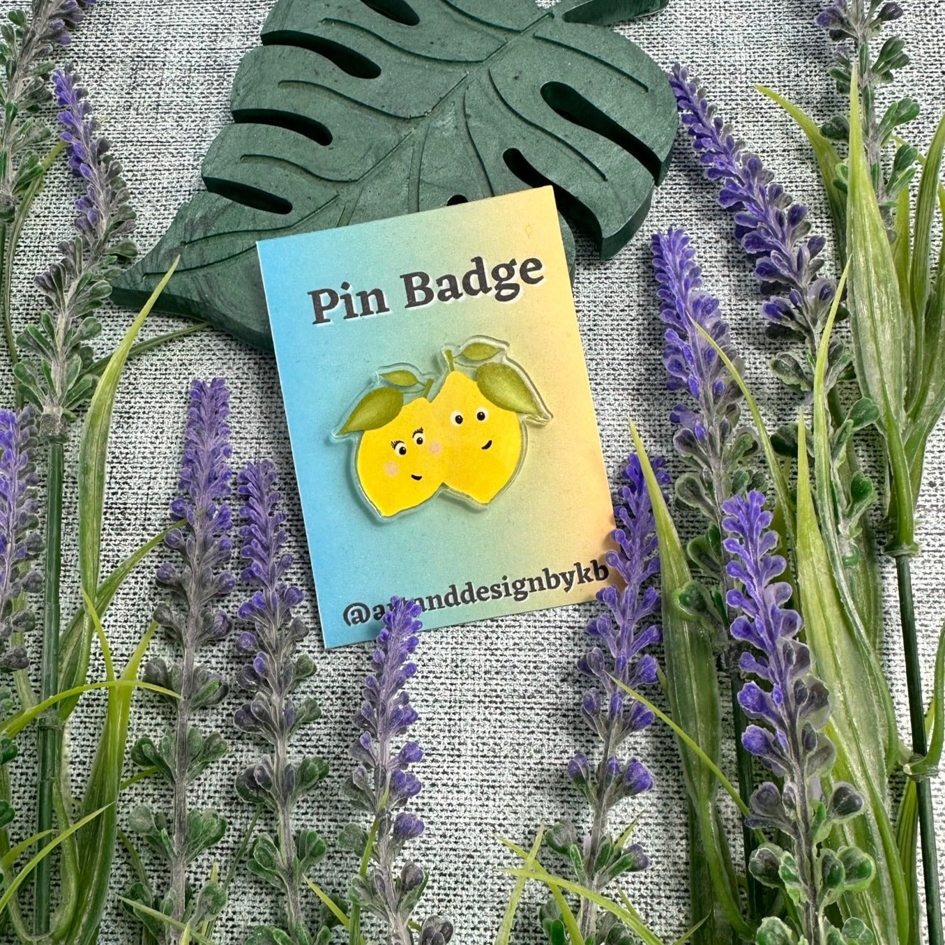 Lemons in love Acrylic Pin Badge