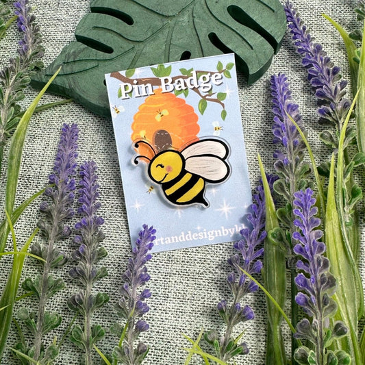 Bee Acrylic Pin Badge
