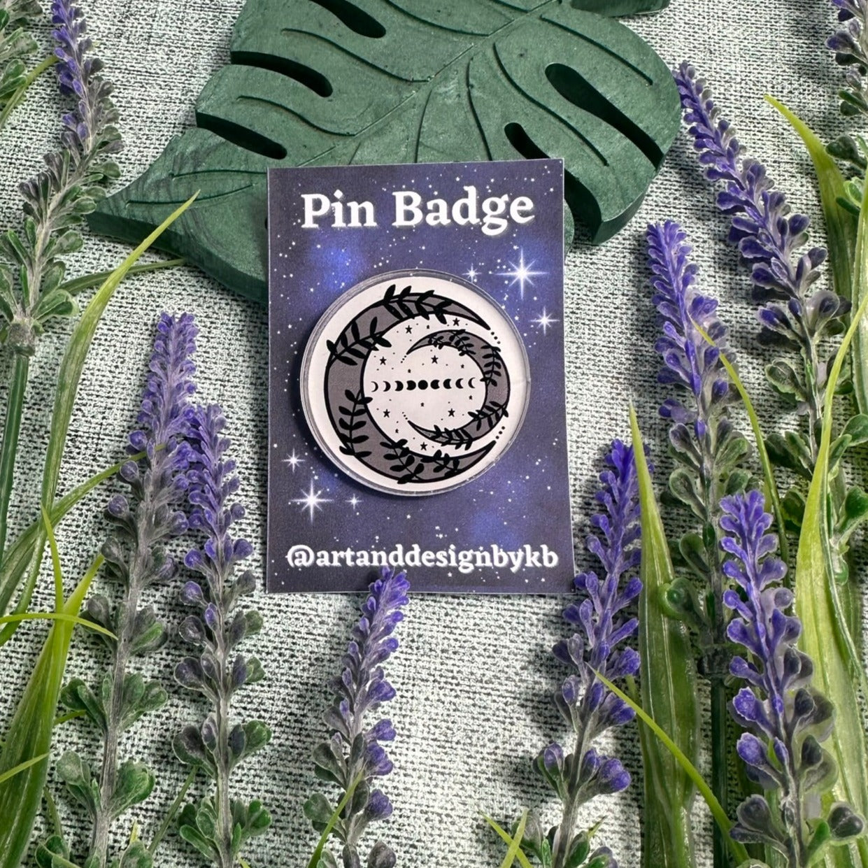 Moon Phase Acrylic Pin Badge