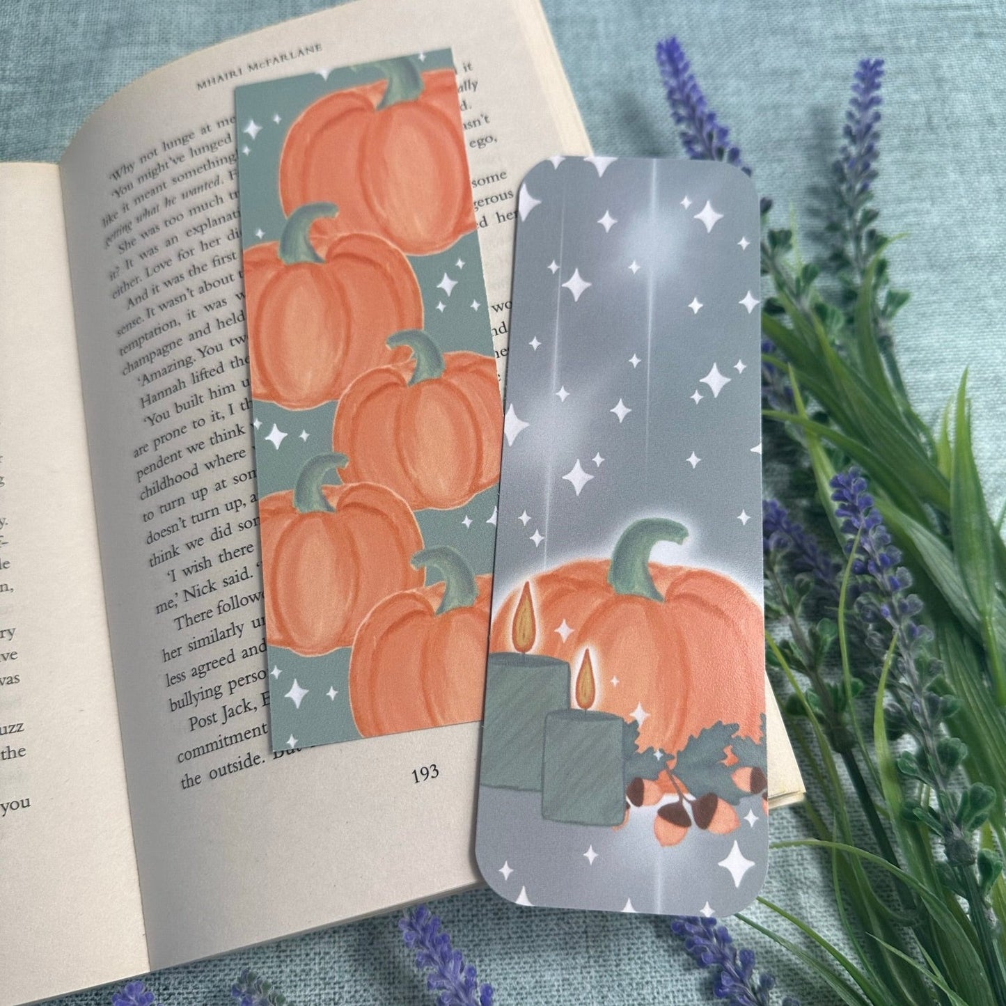 Pumpkin 'Cosy Season' Bookmark (double sided)
