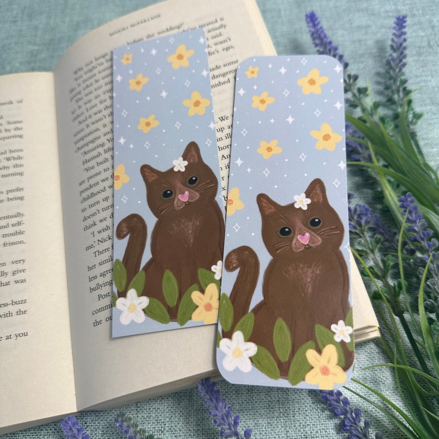 Brown Cat Bookmark (double sided)