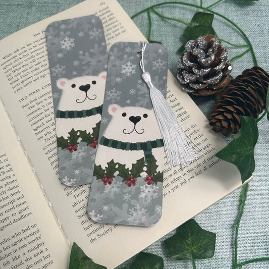 Polar Bear Festive Bookmark (double sided)
