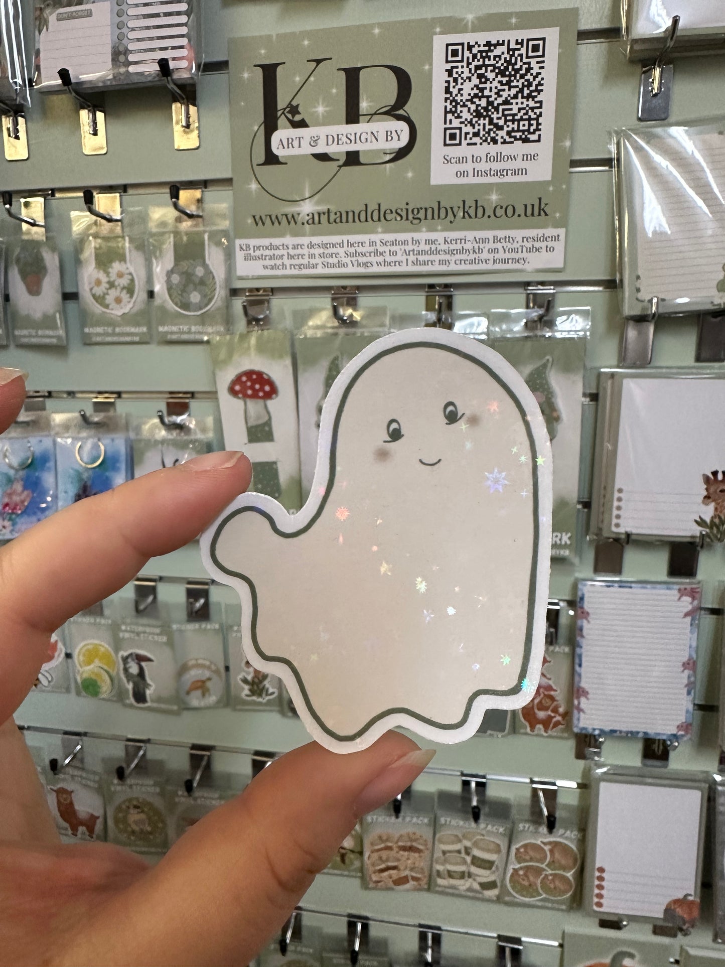 Cute Ghost Holographic Sticker