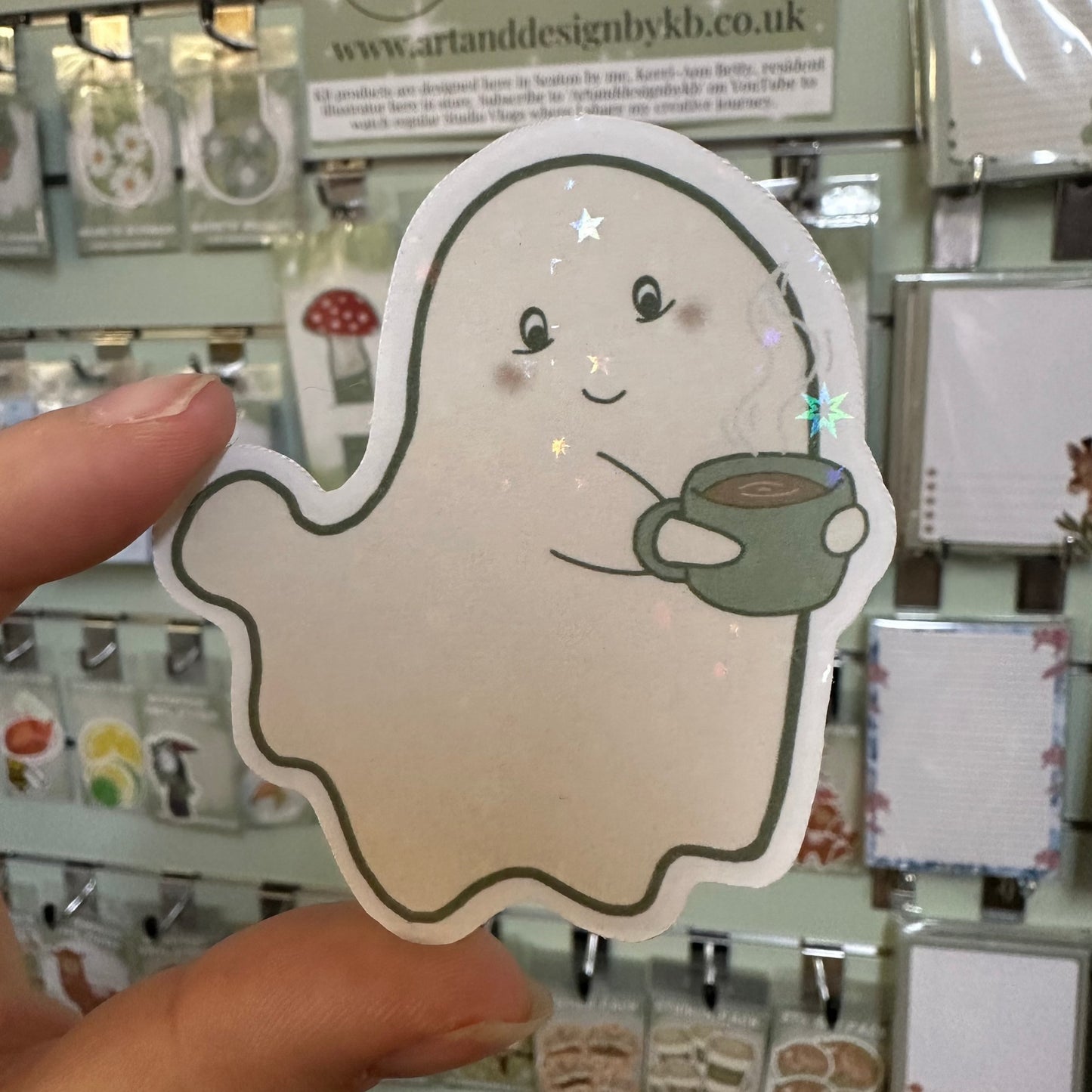 Cosy Ghost Holographic Sticker