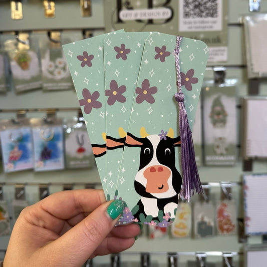Happy Cow double sided bookmark