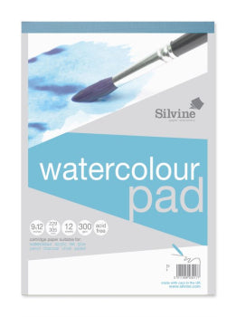 WATERCOLOUR PAPER PAD by Silvine 300gsm (229 x 305mm)