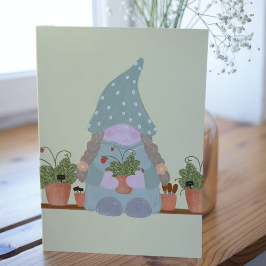 Ginny the Garden Gonk Greetings Card