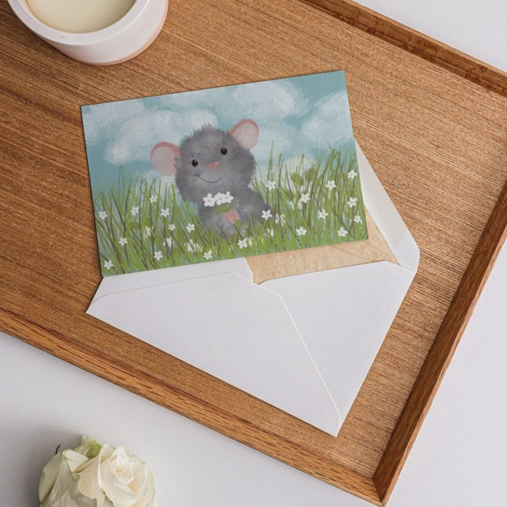 Mouse in a meadow Greetings Card