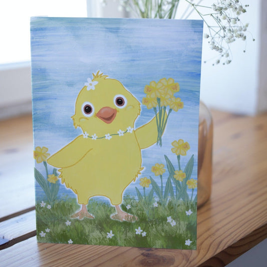 Spring Chick Greetings Card