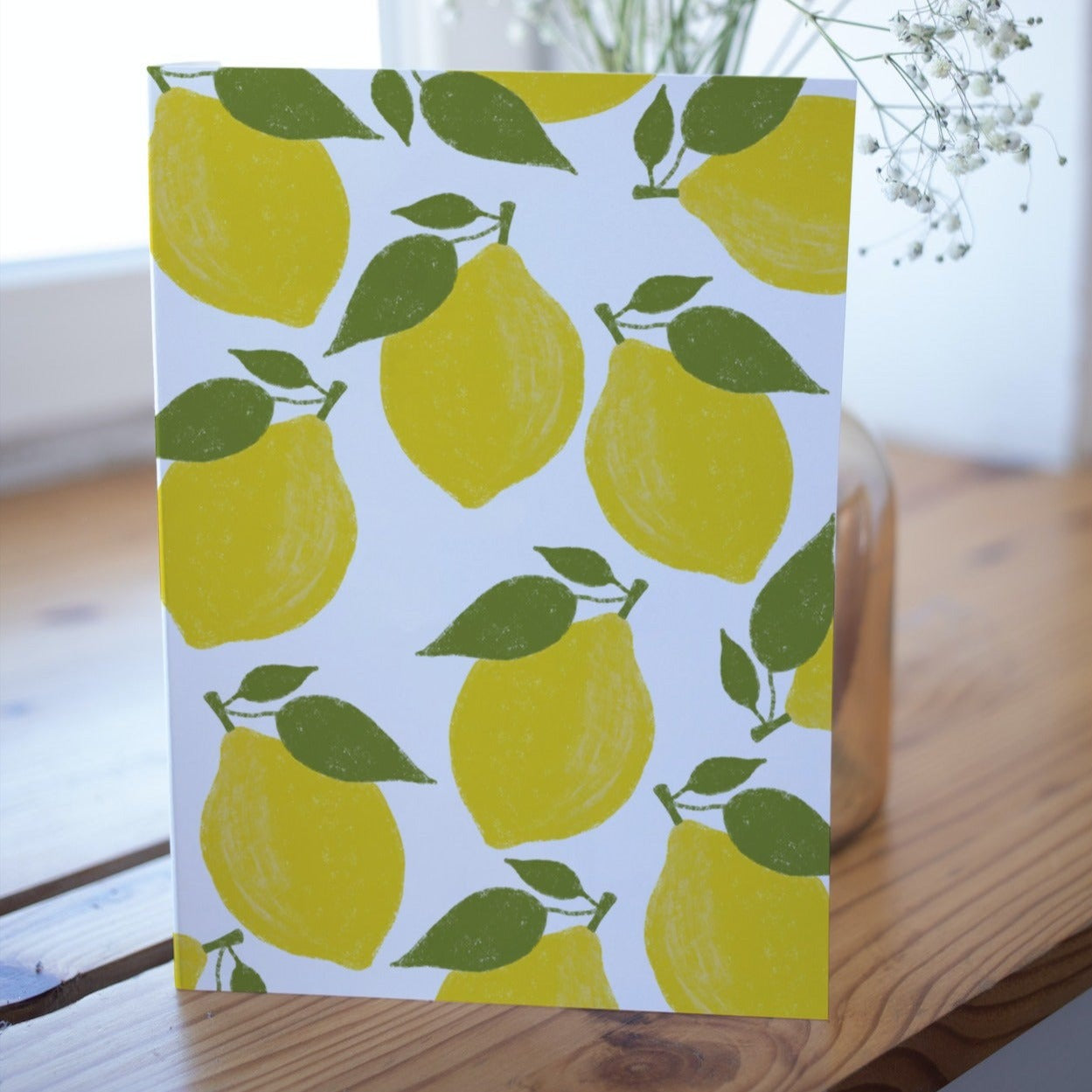 Lemons on white Greetings Card