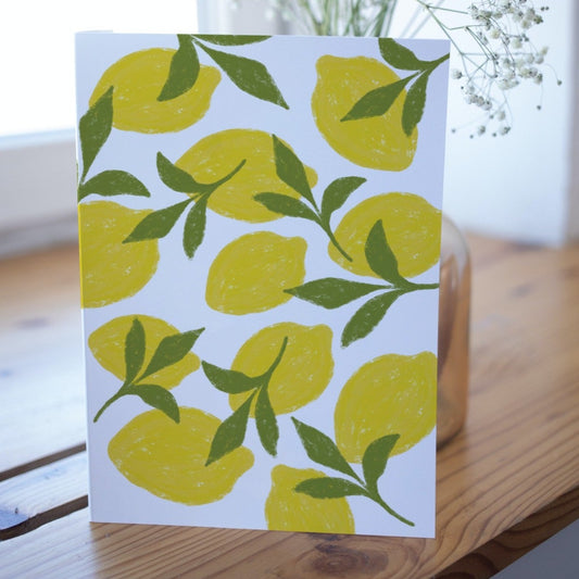 Lemons Pattern Greetings Card