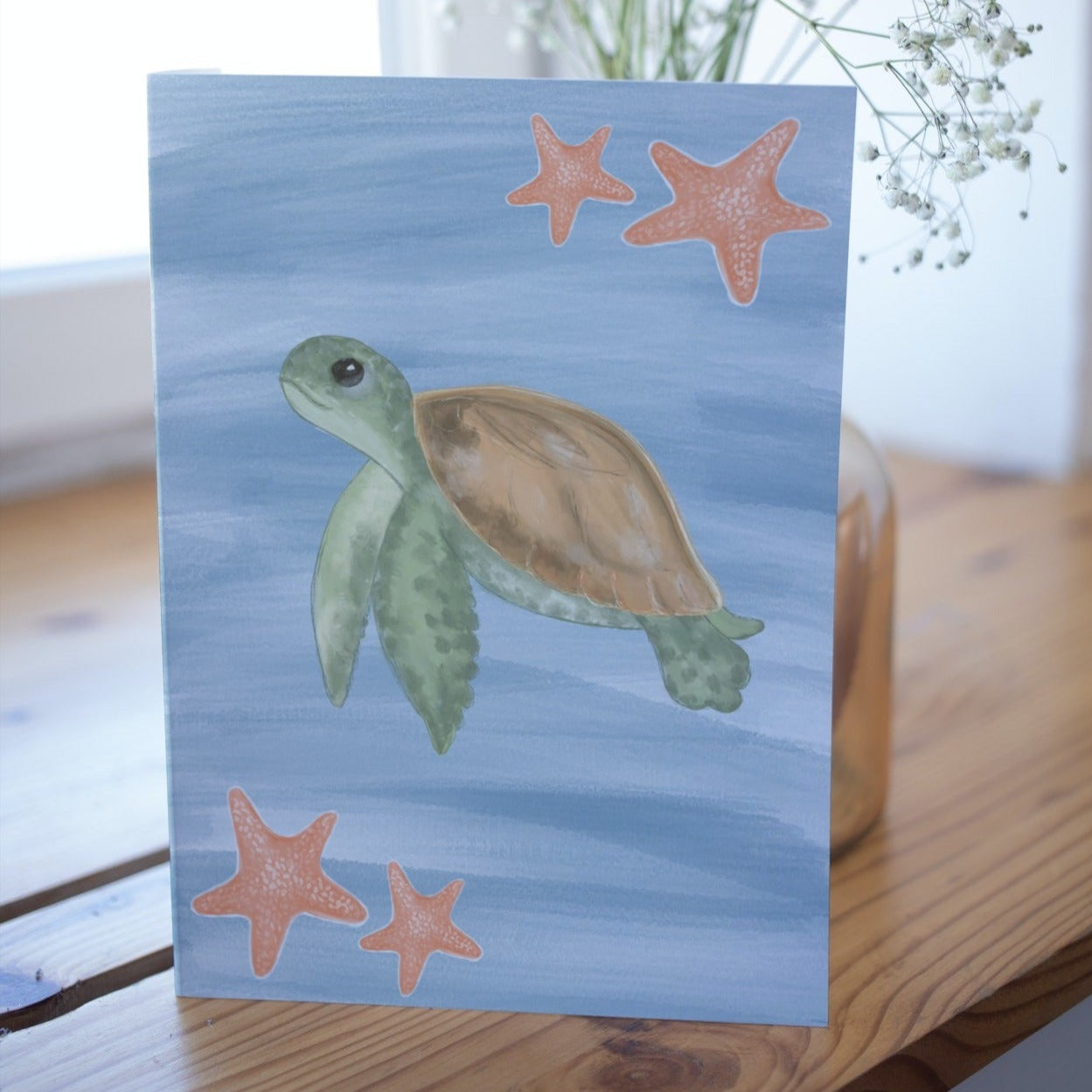 Turtle & Starfish Greetings Card