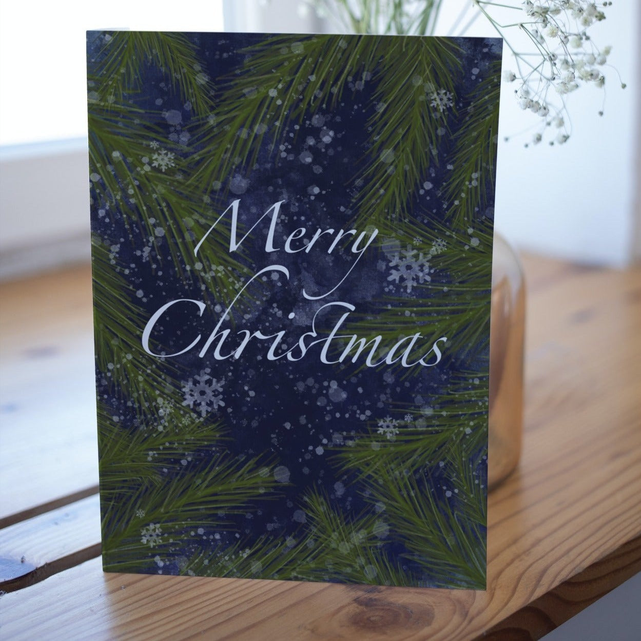 Merry Christmas Midnight Fir Christmas Card