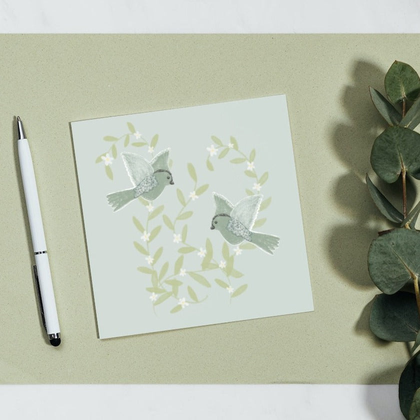 Patchwork Birds Greetings Card
