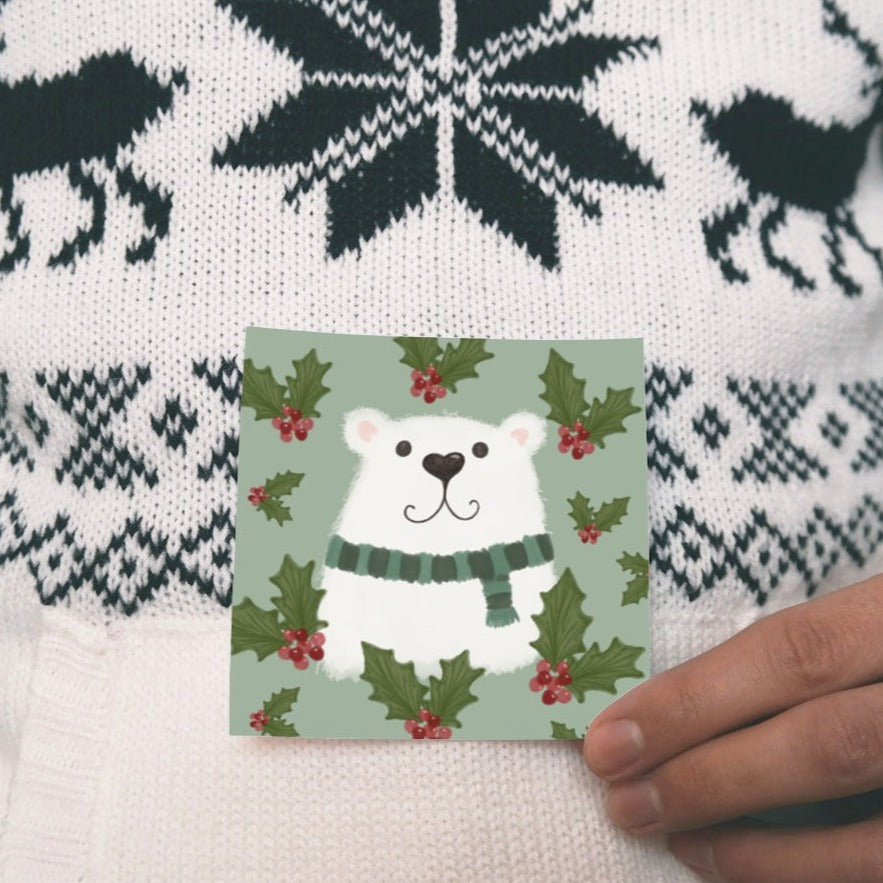 Festive Polar Bear Christmas Card
