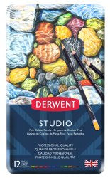 Studio Fine Colour Pencils set of 12 tin by Derwent